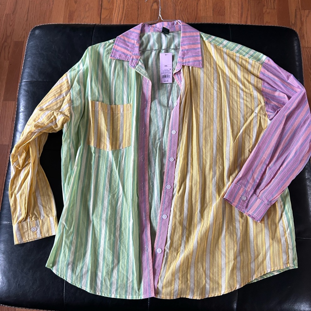 wild fable Pastel Multicolor Striped Button-Down Shirt
